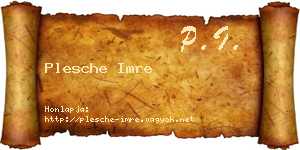 Plesche Imre névjegykártya
